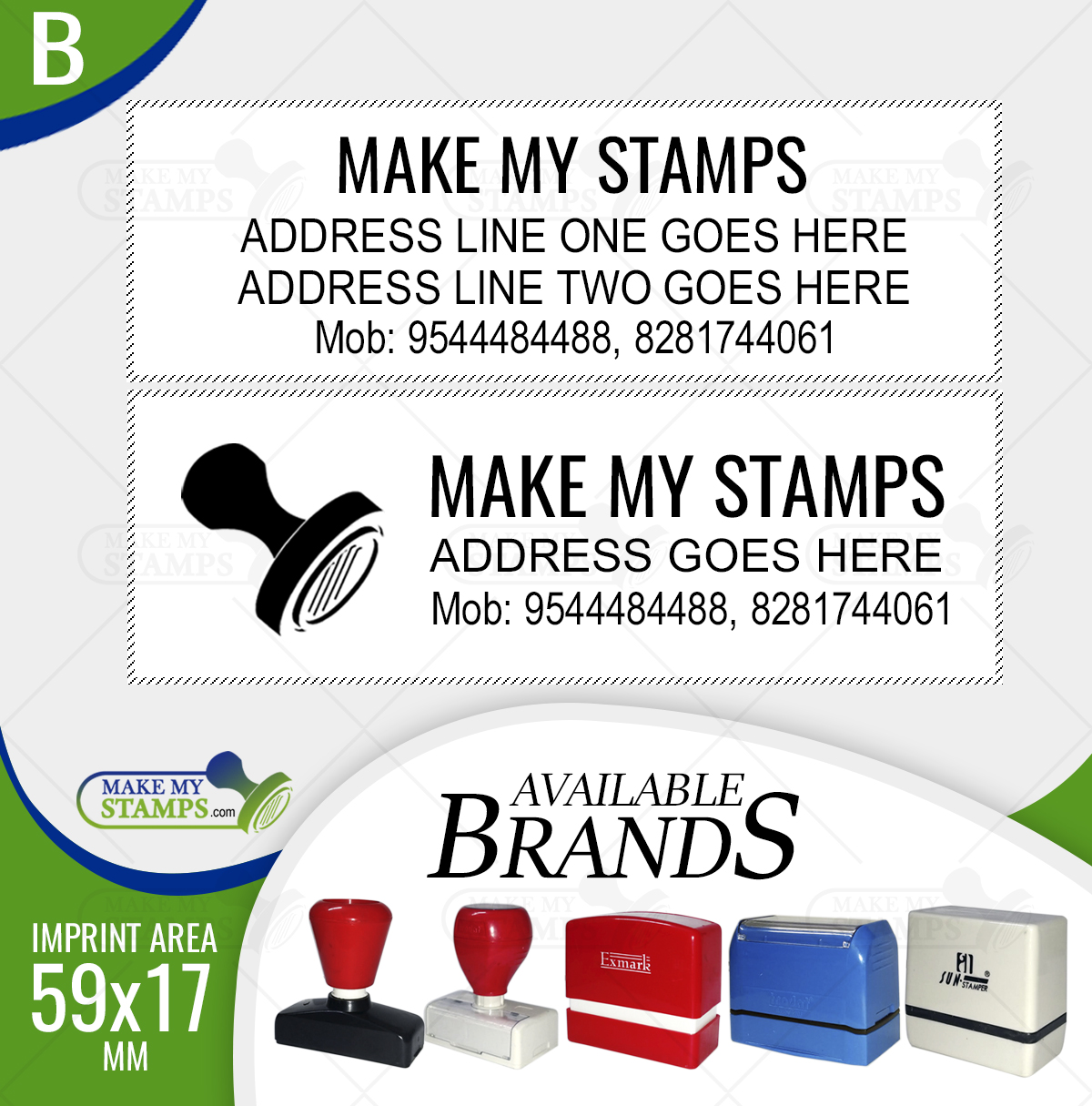 Address Stamp / Address stamp with Logo / 4 lines