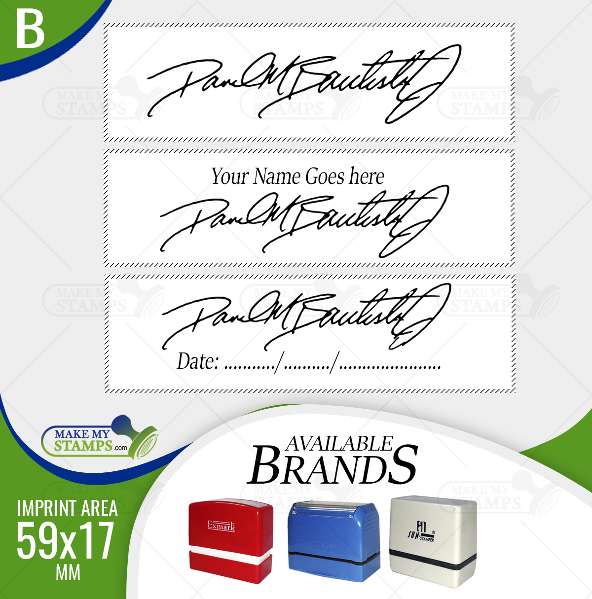 Signature Stamps / Signature Seal / Signature Stamp with Name (Medium)