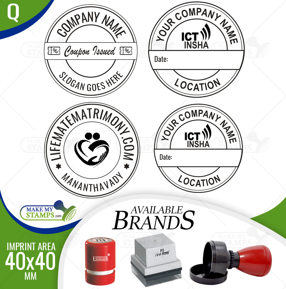 Custom Rubber Logo Stamps, 20% off Logo Ink Stamps
